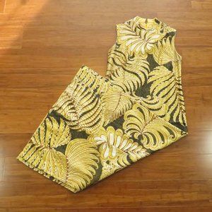 1970s Metallic Sleeveless Maxi Dress Modern Medium 38 Bust Vintage FLAW